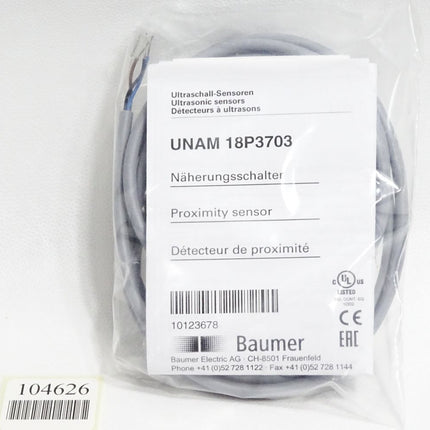 Baumer UNAM 18P3703 10123678 Ultraschall Näherungsschalter / Neu OVP - Maranos.de
