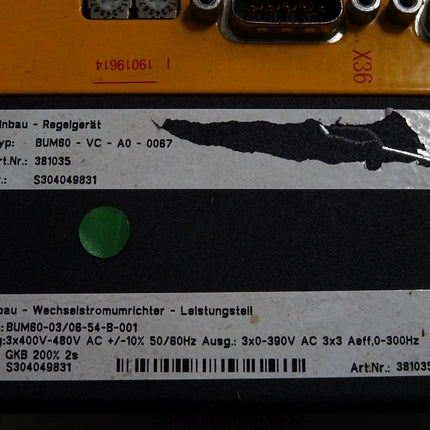 Baumüller Wechselstromrichter BUM60-03/06-54-B-001 Regelgerät BUM60-VC-A0-0067 - Maranos.de