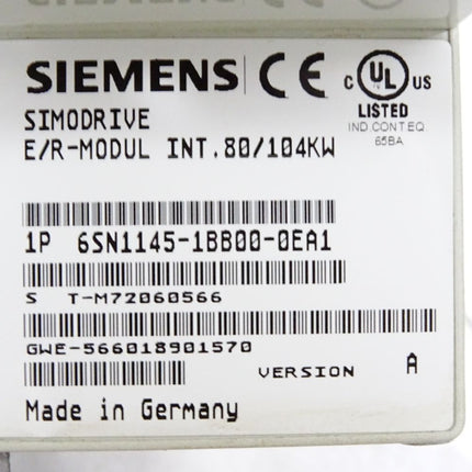 Siemens Simodrive E/R-Modul INT.80/104KW 6SN1145-1BB00-0EA1 Version A - Maranos.de