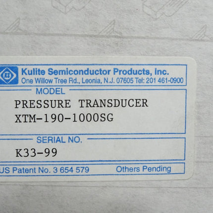Kulite Semiconductor Pressure Transducer XTM-190-1000SG / Neu OVP - Maranos.de