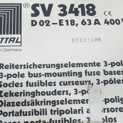 Rittal SV3418 / Inhalt:10 Reitersicherungselemente 3-polig / Neu OVP - Maranos.de
