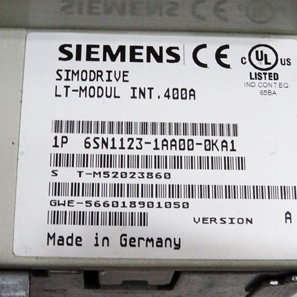Siemens Simodrive LT-Modul INT.400A 6SN1123-1AA00-0KA1 Version A - Maranos.de