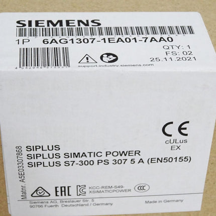Siemens S7-300 Siplus PS307 6AG1307-1EA01-7AA0 / Neu OVP versiegelt - Maranos.de