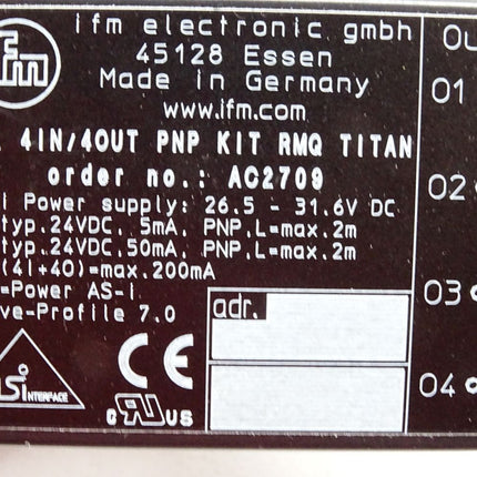 Ifm electronic AC2709 AC 2709 AS-Interface Platinenmodul CabinetModule 4DI 4DO T W / Neu OVP - Maranos.de