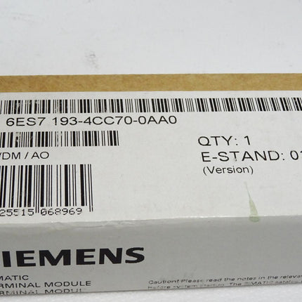 Siemens 6ES7193-4CC70-0AA0 6ES7 193-4CC70-0AA0 / Neu OVP versiegelt - Maranos.de