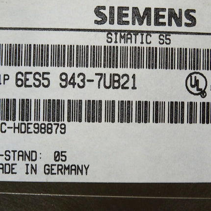 Siemens 115U CPU 943B 6ES5943-7UB21 6ES5 943-7UB21 - Maranos.de