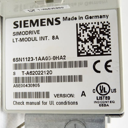 Siemens Simodrive LT-Modul INT. 8A 6SN1123-1AA00-0HA2 Version A- erneuert - Maranos.de