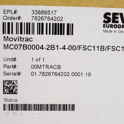 SEW Eurodrive Movitrac MC07B0004-2B1-4-00/FSC11B/FSC11B / Neu OVP - Maranos.de