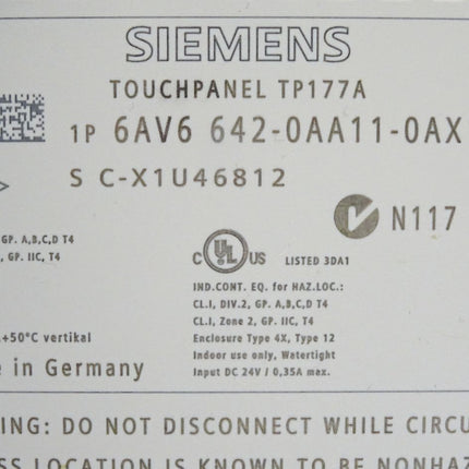 Siemens Backcover Rückschale Panel Touch TP177A 6AV6642-0AA11-0AX1 6AV6 642-0AA11-0AX1 - Maranos.de