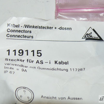 NEU-OVP Baumer 119115 Kabel- Winkelstecker Connectors Dose für AS-i Kabel