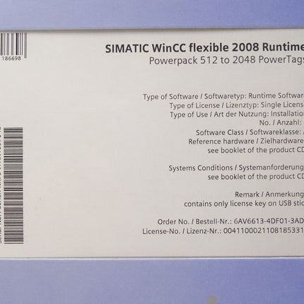 Siemens 6AV6613-4DF01-3AD0 WinCC flexible 2008 Runtime Powerpack 512 / Neu OVP