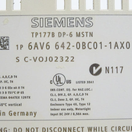 Siemens Backcover Rückschale Panel TP177B DP-6 MSTN 6AV6642-0BC01-1AX0 6AV6 642-0BC01-1AX0 - Maranos.de