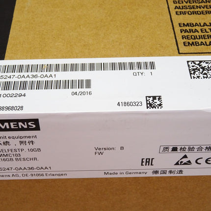 Siemens Sinumerik Festplatte 6FC5247-0AA36-0AA1 Version B Neu OVP versiegelt