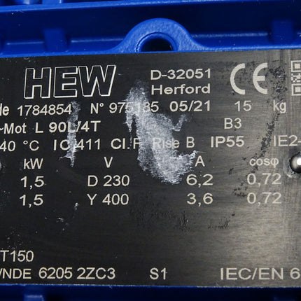 HEW Elektromotor L 90L/4T 1.5kW rp 1415 1784854 / Neu - Maranos.de