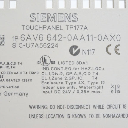Siemens Backcover Rückschale Panel Touch TP177A 6AV6642-0AA11-0AX0 6AV6 642-0AA11-0AX0 - Maranos.de
