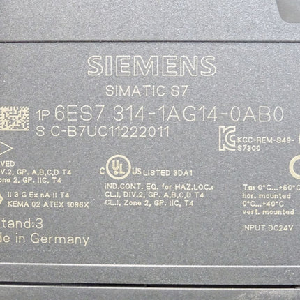 Siemens S7-300 CPU314 6ES7314-1AG14-0AB0 6ES7 314-1AG14-0AB0 - Maranos.de