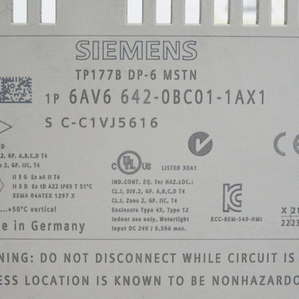 Siemens Backcover Rückschale Panel TP177B DP-6 MSTN 6AV6642-0BC01-1AX1 6AV6 642-0BC01-1AX1 - Maranos.de