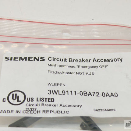 NEU-OVP Siemens 3WL9111-0BA72-0AA0 Zubehörschalter Schalter 3WL9 111-0BA72-0AA0
