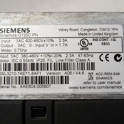 Siemens Sinamics G120C 6SL3210-1KE11-8AF1 0.55kW - Maranos.de
