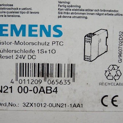 Siemens Thermistor-Motorschutz 3UN2100-0AB4 / Neu OVP - Maranos.de