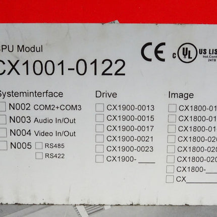 Beckhoff CX1001-0122 CPU Modul CX1000-N001 CX1000-N000 CX1000-COOL / Neu OVP - Maranos.de