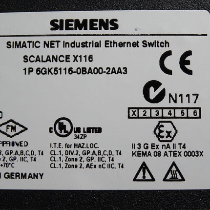 Siemens Scalance X116 IE Switch 6GK5116-0BA00-2AA3 - Maranos.de