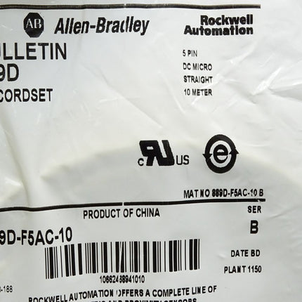Allen Bradley 889D-F5AC-10 889 DC Micro Cable / Neu OVP - Maranos.de