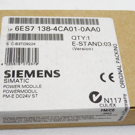 Siemens 6ES7138-4CA01-0AA0 6ES7 138-4CA01-0AA0 Neu OVP versiegelt - Maranos.de
