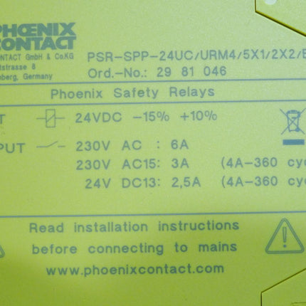 Phoenix Contact 2981046 Safety Relay PSR-SPP- 24UC/URM4/5X1/2X2/B / Neuwertig - Maranos.de