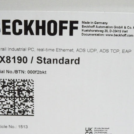 Beckhoff CX8190 Embedded-PC / Neu OVP - Maranos.de