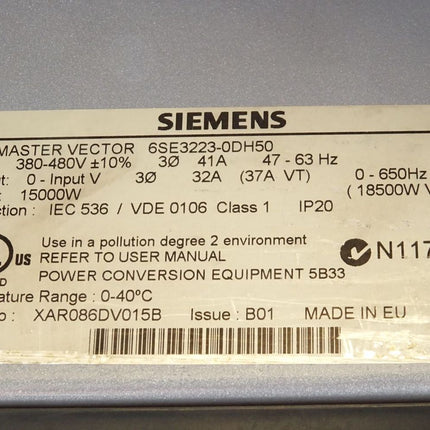 Siemens MIDIMASTER Vector 6SE3223-0DH50 15kW - Maranos.de