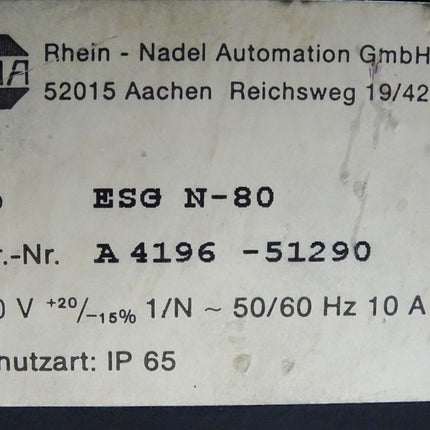 RNA Rhein-Nadel Automation Regler ESGN-80 ESG N-80 - Maranos.de