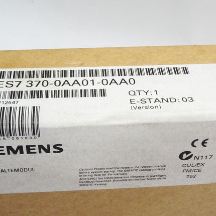 Siemens 6ES7370-0AA01-0AA0 6ES7 370-0AA01-0AA0 / Neu OVP versiegelt - Maranos.de