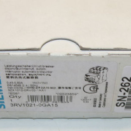 NEU-OVP Siemens 3RV1021-0GA15 Leistungsschalter 3RV1 021-0GA15 - Maranos.de