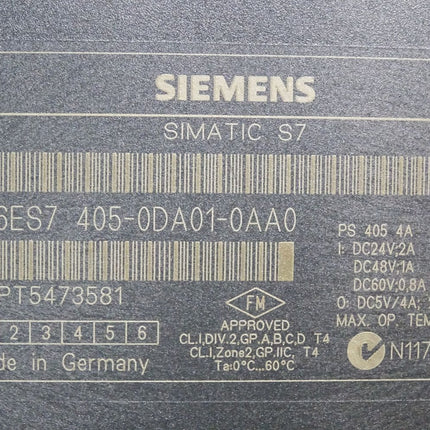 Siemens S7-400 PS405 6ES7405-0DA01-0AA0 6ES7 405-0DA01-0AA0 - Maranos.de