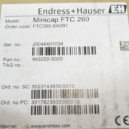 Endress+Hauser Kapazitiver Grenzstanddetektor MINICAP FTC260-SA2B1 / Neu OVP - Maranos.de