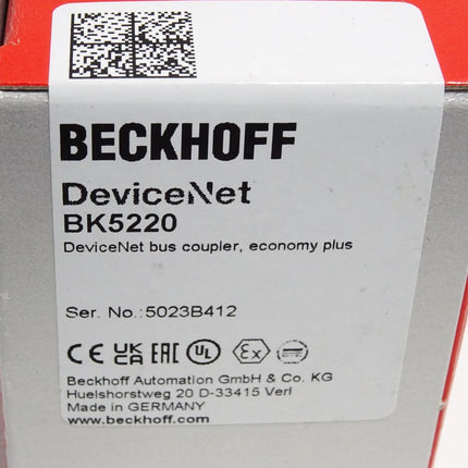 Beckhoff Device Net BK5220 Bus Koppler / Neu OVP versiegelt - Maranos.de