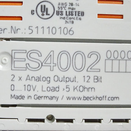 Beckhoff ES4002 EtherCAT-Klemme 2-Kanal-Analog-Ausgang - Maranos.de