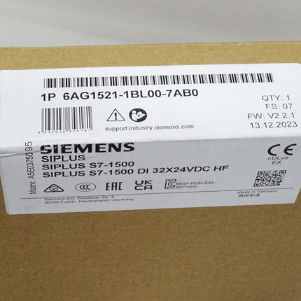 Siemens Siplus S7-1500 6AG1521-1BL00-7AB0 / Neu OVP versiegelt - Maranos.de