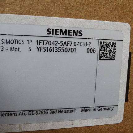 Siemens Simotics Synchronmotor NN=3000U/min 1FT7042-5AF70-1CH1-Z S33+X01+Y84 / Neu OVP - Maranos.de