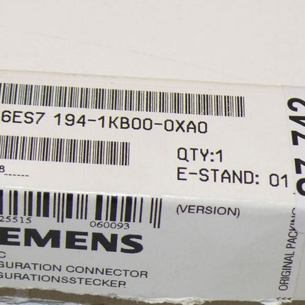 NEU-OVP Siemens 6ES7194-1KB00-0XA0 Konfigurationsstecker Simatic 6ES7 194-1KB00 - Maranos.de