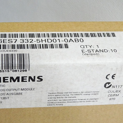 Siemens SM332 6ES7332-5HD01-0AB0 6ES7 332-5HD01-0AB0 Neu OVP versiegelt - Maranos.de