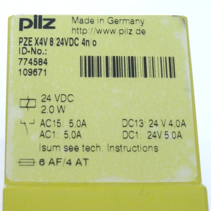 Pilz 774584 PZE X4V8 24VDC 4n/o Sicherheitsrelais - Maranos.de