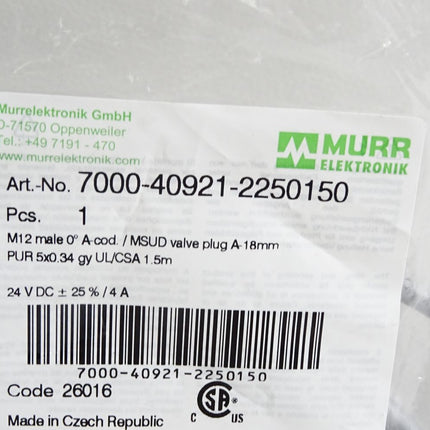 Murr Elektronik Kabel 7000-40921-2250150 / Neu OVP - Maranos.de