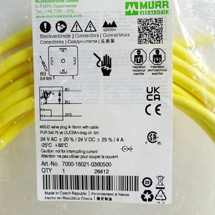 Murr Elektronik Kabel 7000-18021-0360500 / Neu OVP - Maranos.de