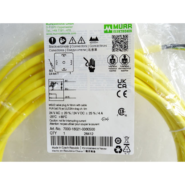 Murr Elektronik Kabel 7000-18021-0360500 / Neu OVP - Maranos.de