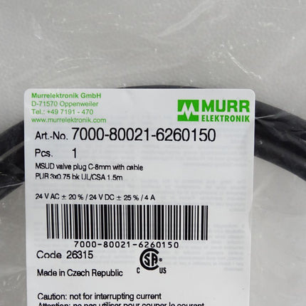 Murr Elektronik Kabel 7000-80021-6260150 / Neu OVP - Maranos.de