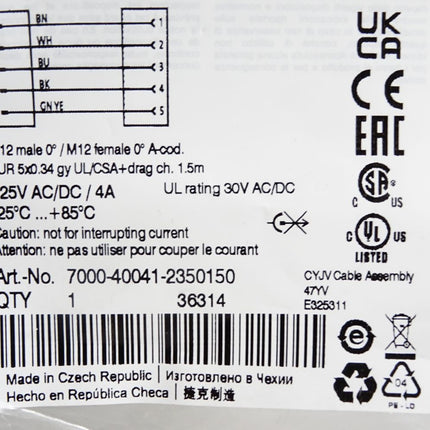 Murr Elektronik Kabel 7000-40041-2350150 / Neu OVP - Maranos.de