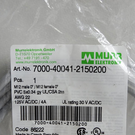Murr Elektronik Kabel 7000-40041-2150200 / Neu OVP - Maranos.de