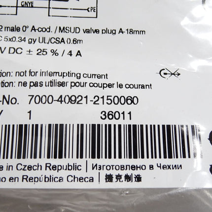 Murr Elektronik Kabel 7000-40921-2150060 / Neu OVP - Maranos.de